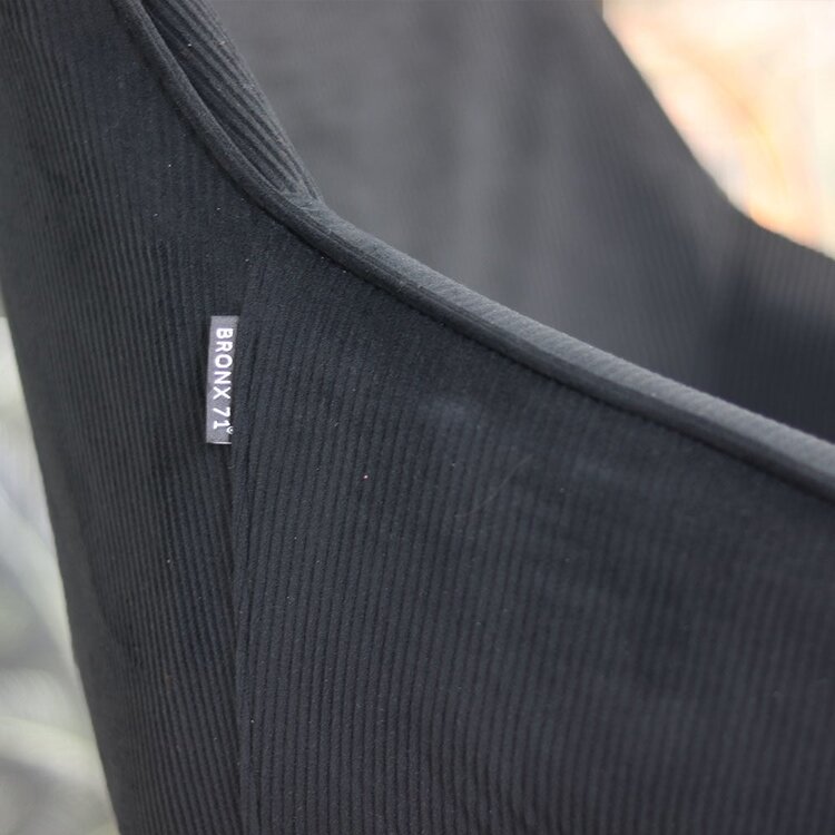 Eetkamerstoel draaibaar Luna ribstof zwart