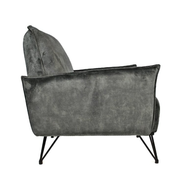 Velvet fauteuil Mika grijs