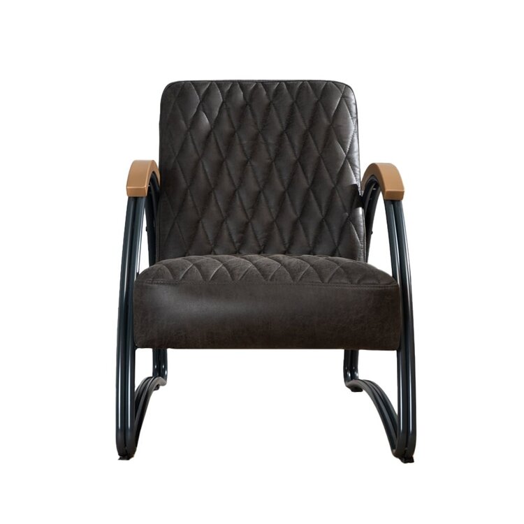 Industriële fauteuil Ivy eco-leer antraciet
