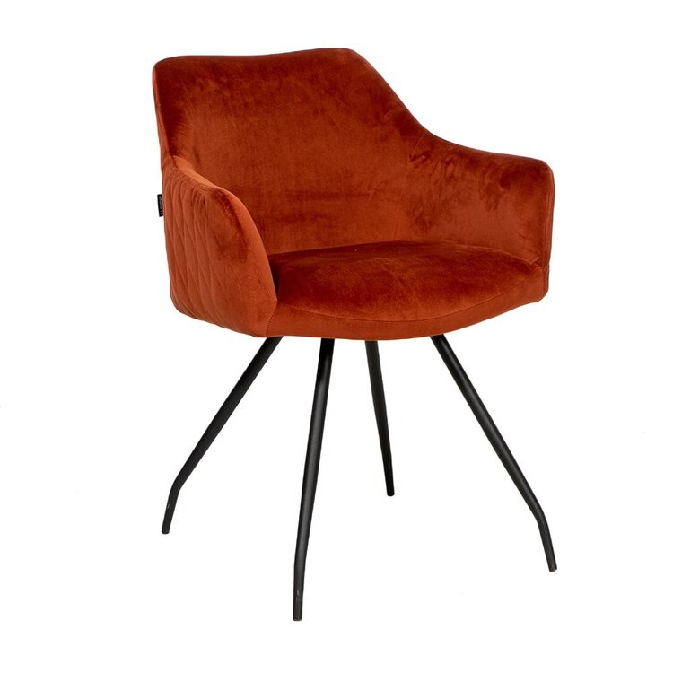 Velvet eetkamerstoel Nelly koper