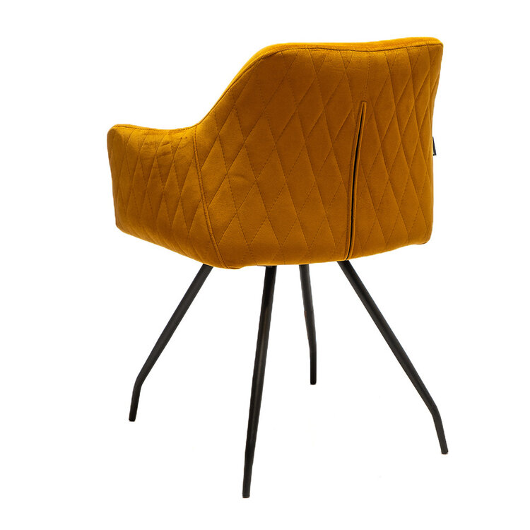 Velvet eetkamerstoel Nelly okergeel