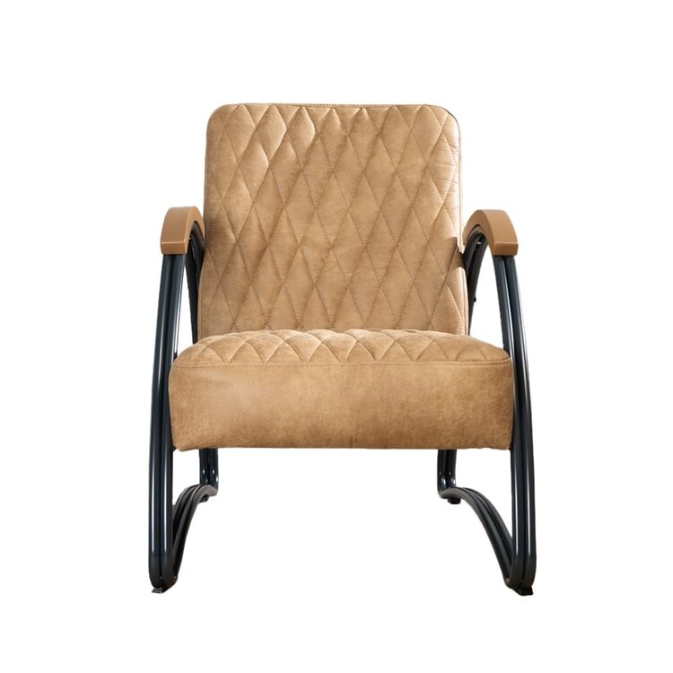 Industriële fauteuil Ivy eco-leer beige