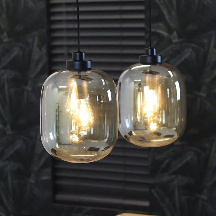 Hanglamp Amber 30 cm 2-lichts glas