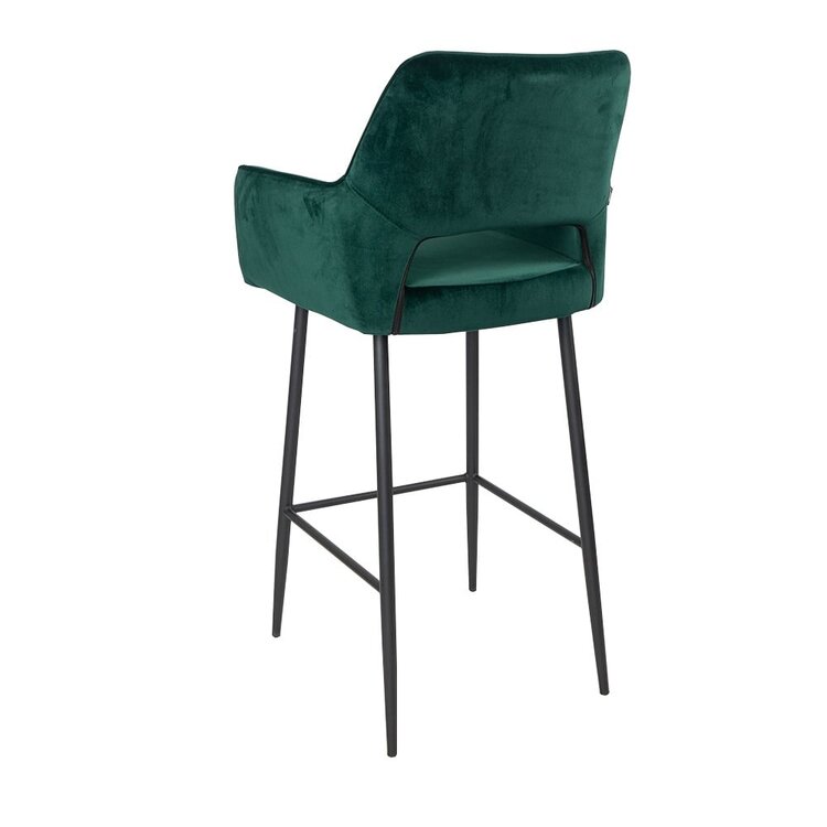 Velvet barkruk Mika donkergroen 78 cm