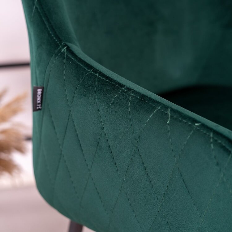 Velvet barkruk Nelly donkergroen 78 cm