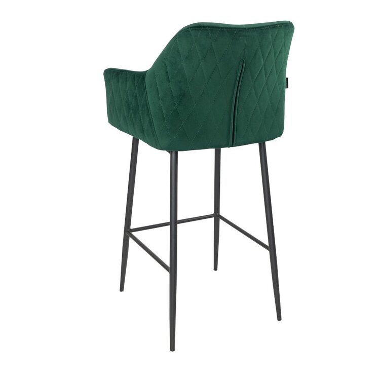 Velvet barkruk Nelly donkergroen 78 cm