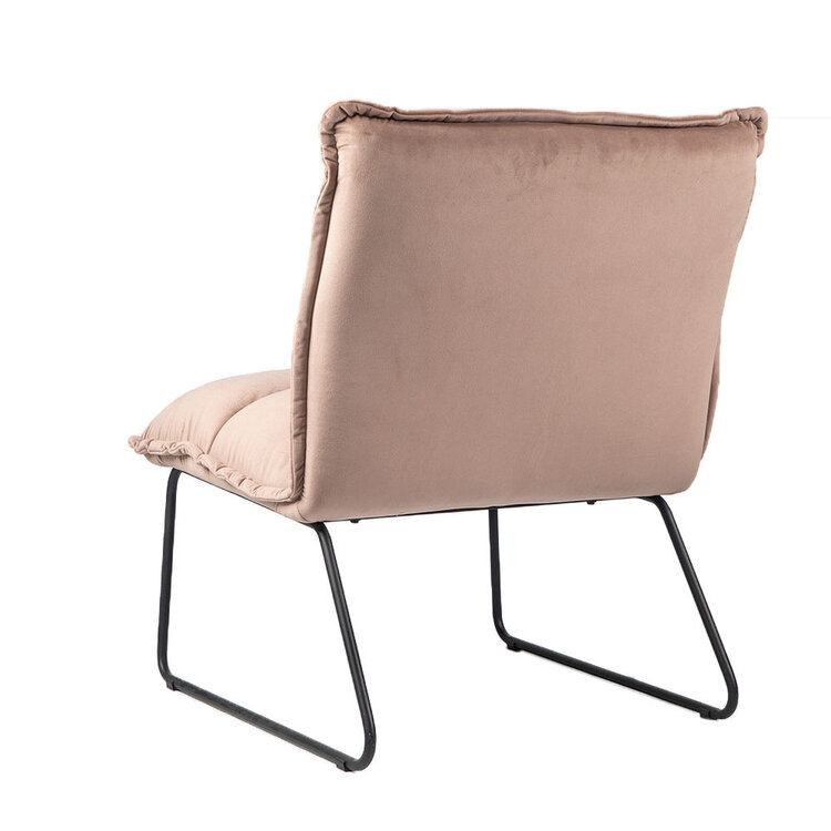 Velvet fauteuil Malaga roze