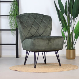 Velvet fauteuil Else donkergroen