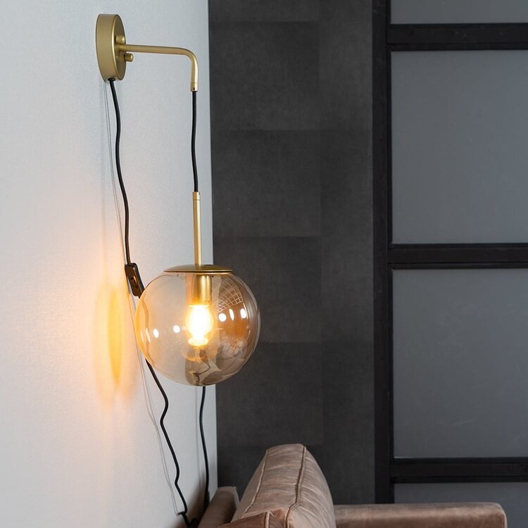 Wandlamp Else 1-lichts Amber