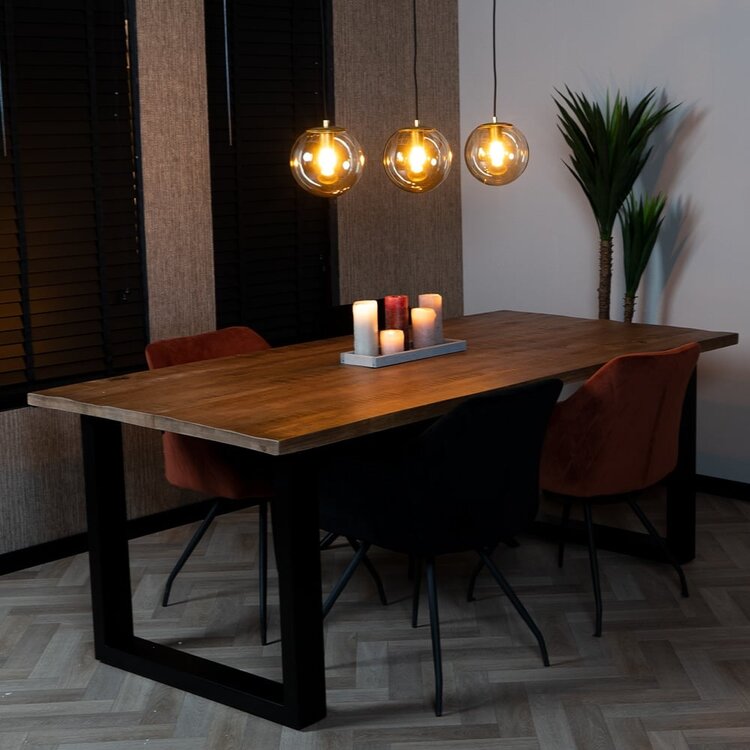 Hanglamp Mariel 3-lichts Amber