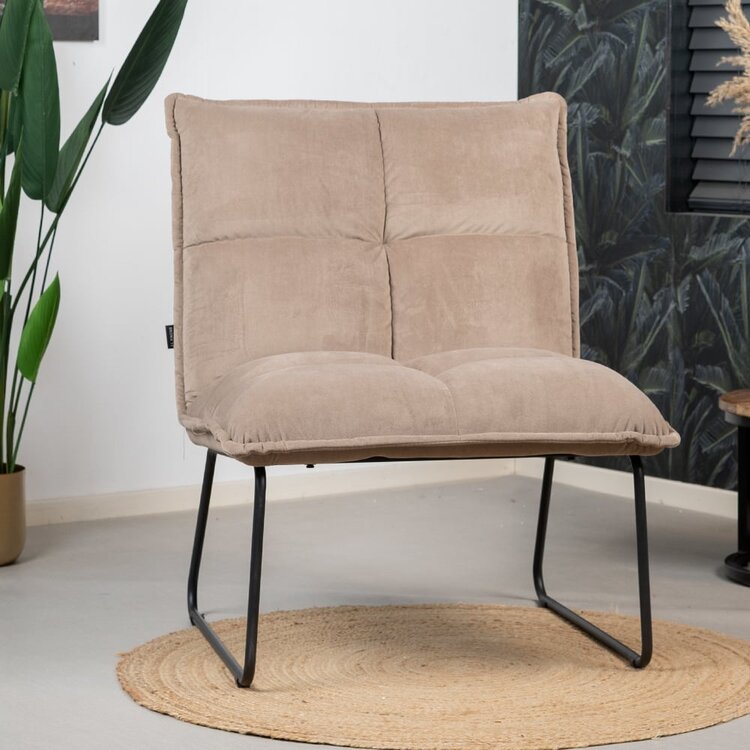 Velvet fauteuil Malaga taupe