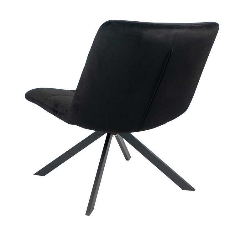 Velvet fauteuil Eevi zwart