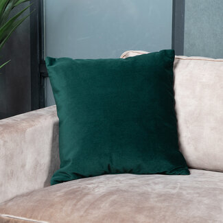 Sierkussen Anna velvet donkergroen 45 x 45 cm