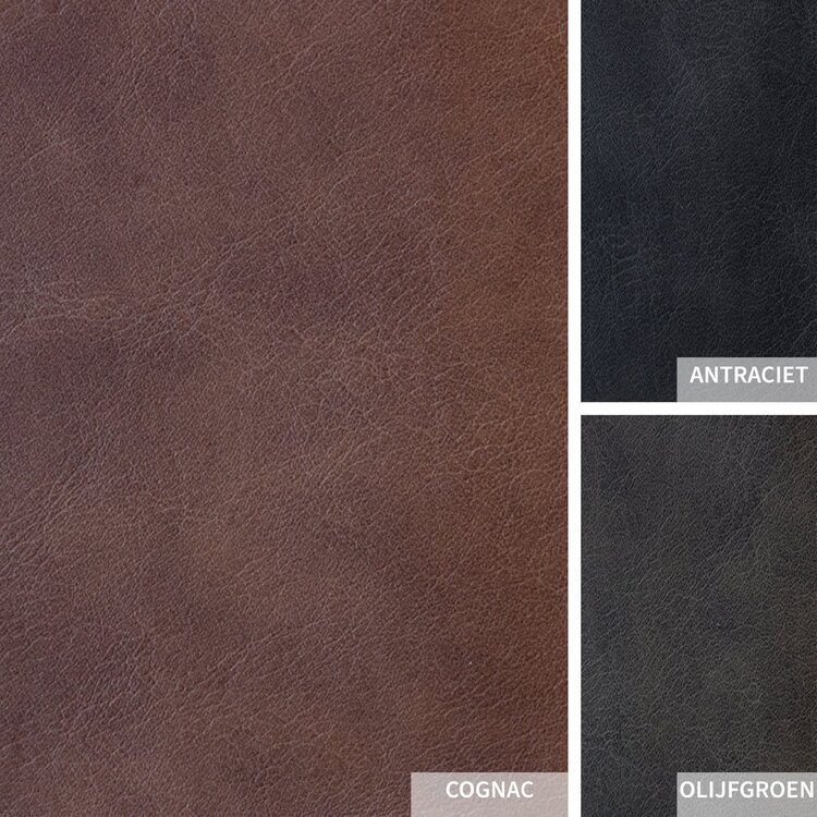 Industriële eetkamerstoel Logan cognac eco-leer