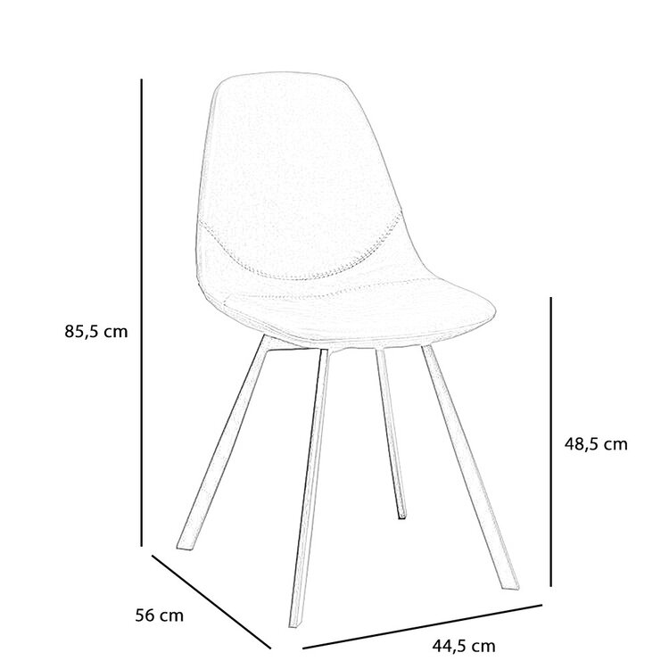 Industriële eetkamerstoel Logan cognac eco-leer