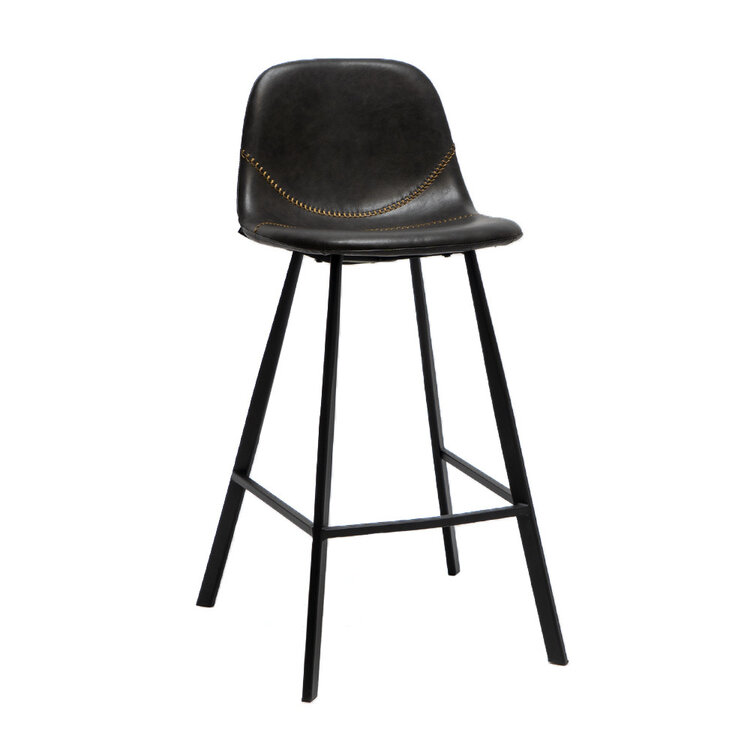 Industriële barkruk Logan antraciet eco-leer 70 cm