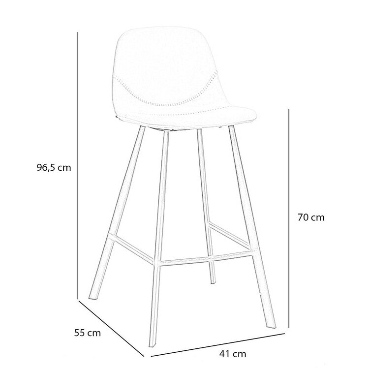 Industriële barkruk Logan antraciet eco-leer 70 cm