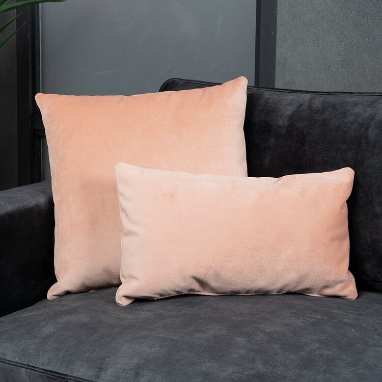 Sierkussen Anna velvet roze 25 x 45 cm