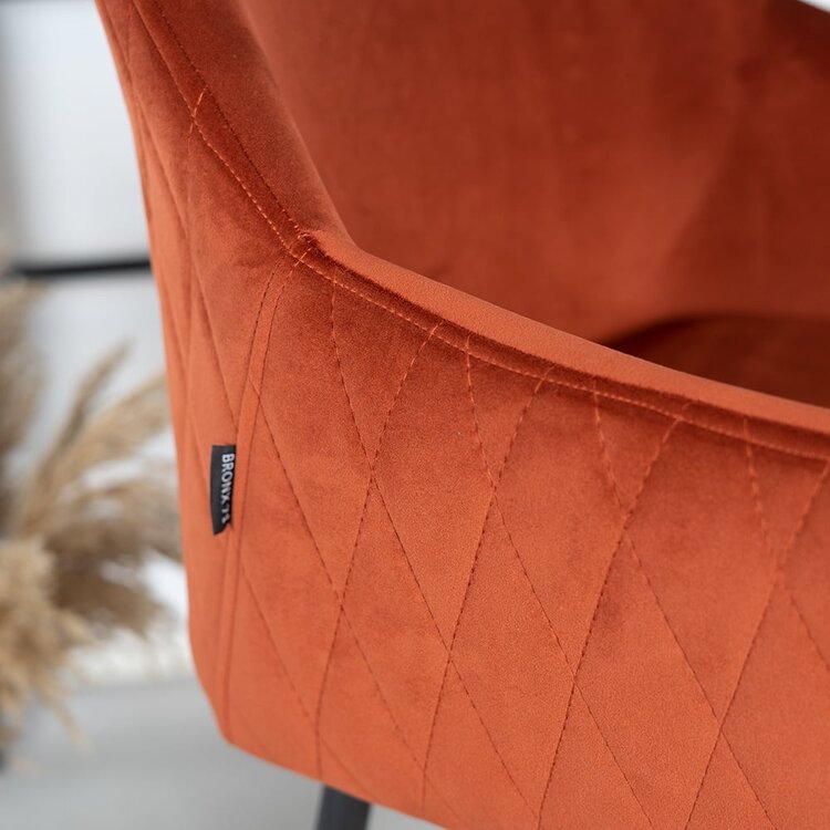 Velvet barkruk Nelly koper 78 cm