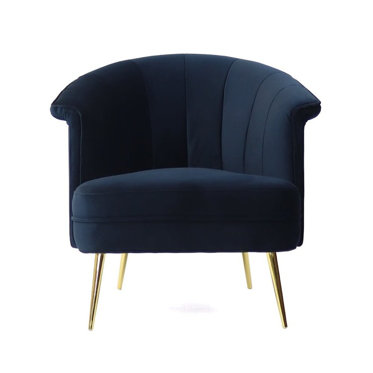 Velvet fauteuil Amy donkerblauw