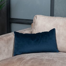 Sierkussen Anna velvet donkerblauw 25 x 45 cm