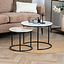 Marmeren salontafel set Mia wit (2 stuks)