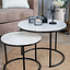 Marmeren salontafel set Mia wit (2 stuks)