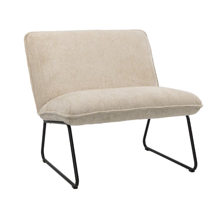 Scandinavische fauteuil Merle taupe/beige stof gemêleerd