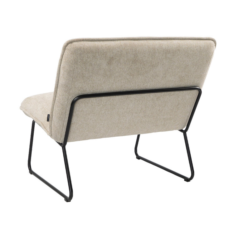 Scandinavische fauteuil Merle taupe/beige stof gemêleerd