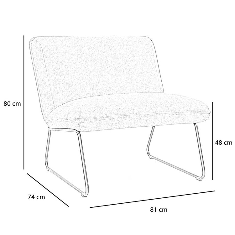 Scandinavische fauteuil Merle off white stof gemêleerd