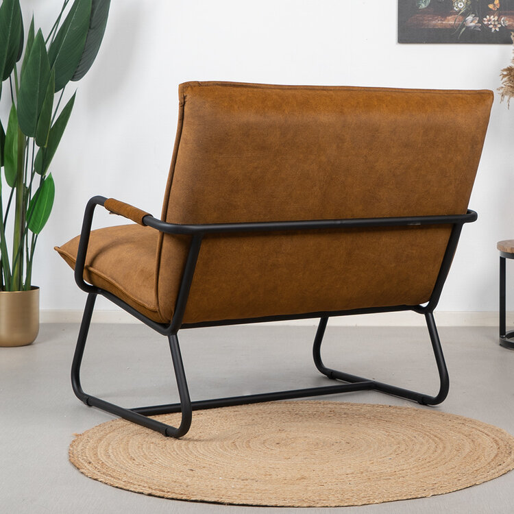Velvet fauteuil Ohio okergeel