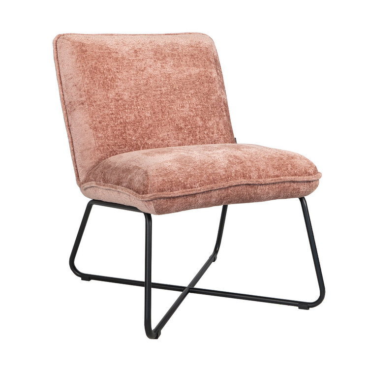 Scandinavische fauteuil Sophie chenille stof roze gemêleerd