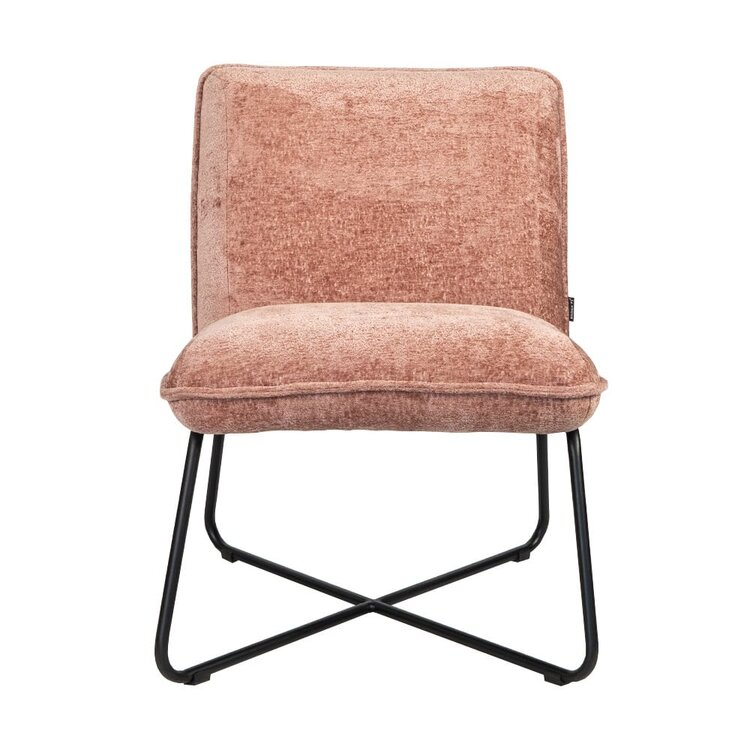 Scandinavische fauteuil Sophie chenille stof roze gemêleerd
