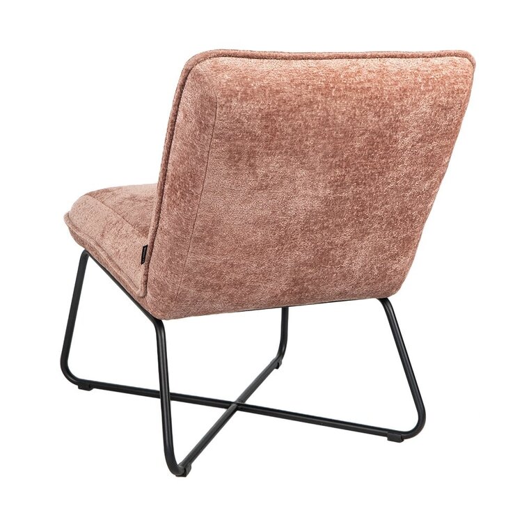 Scandinavische fauteuil Sophie chenille stof roze gemêleerd