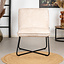 Scandinavische fauteuil Sophie chenille stof wit/beige gemêleerd