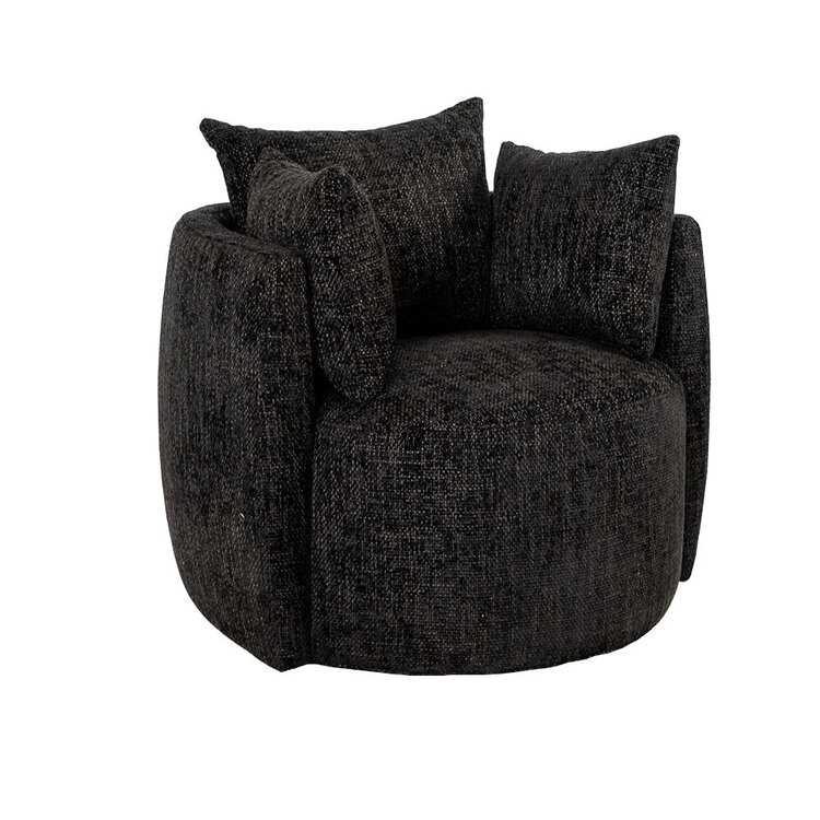 Fauteuil Ruby chenille stof zwart