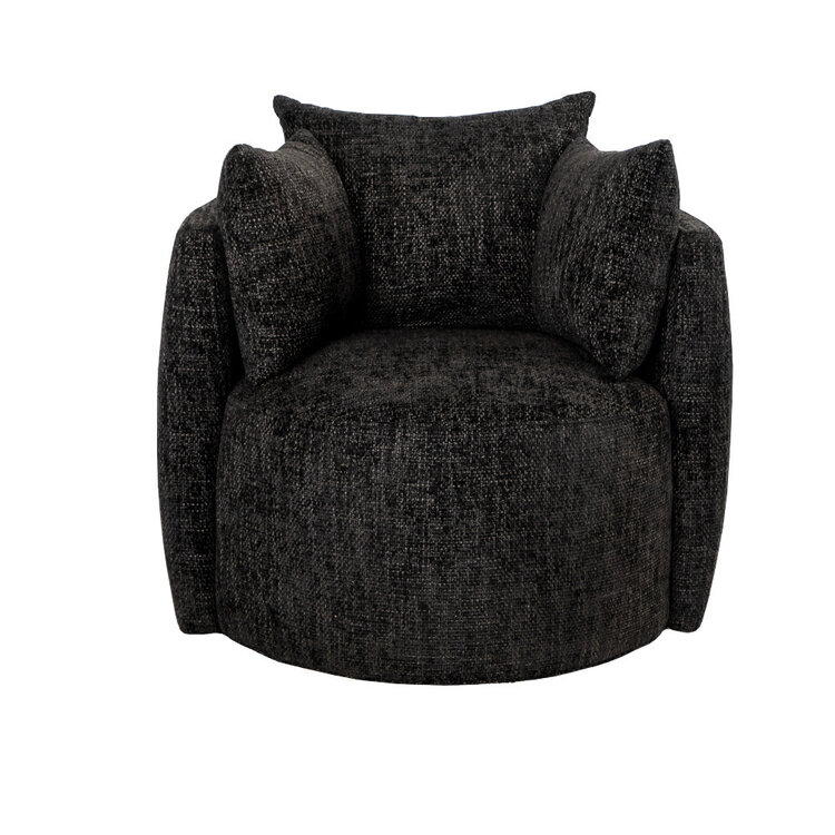 Fauteuil Ruby chenille stof zwart
