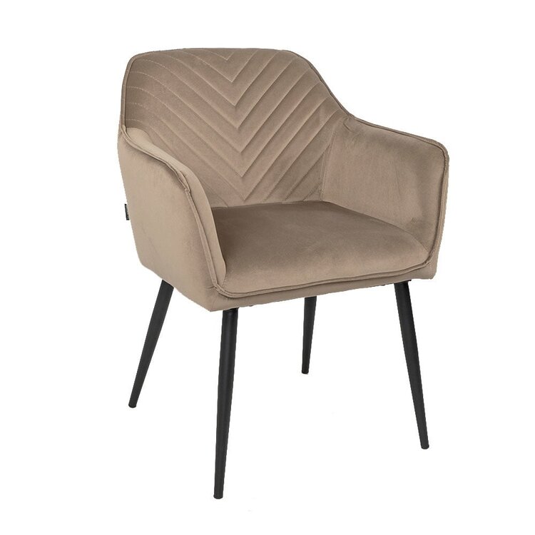 Velvet eetkamerstoel Fiona taupe