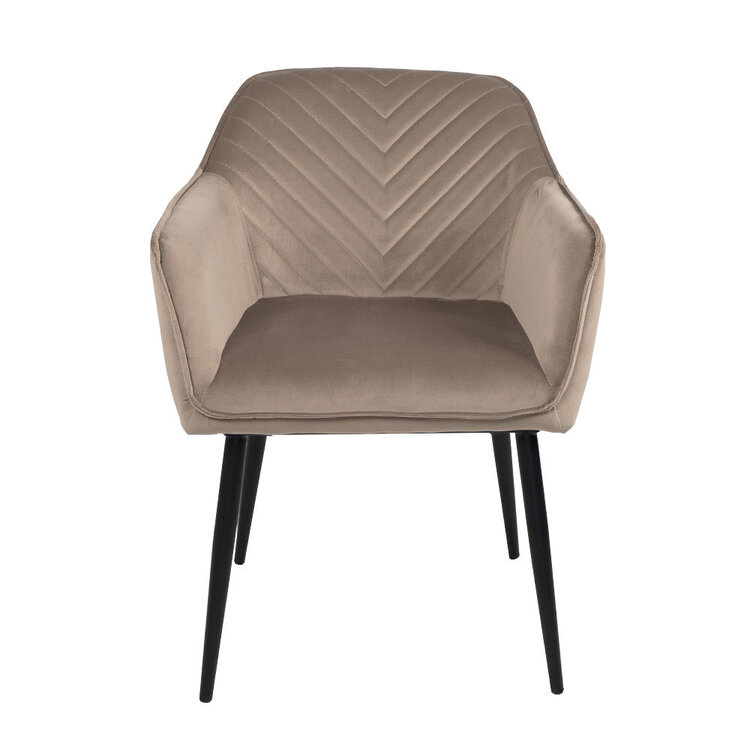 Velvet eetkamerstoel Fiona taupe