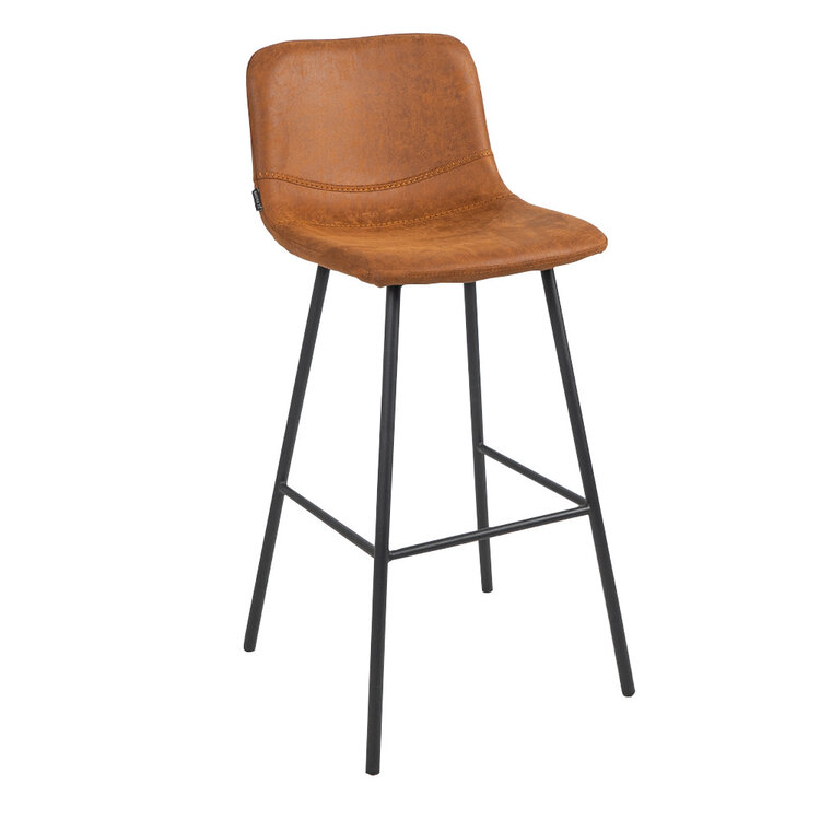 Industriële barkruk Mikky cognac eco-leer 65-78 cm