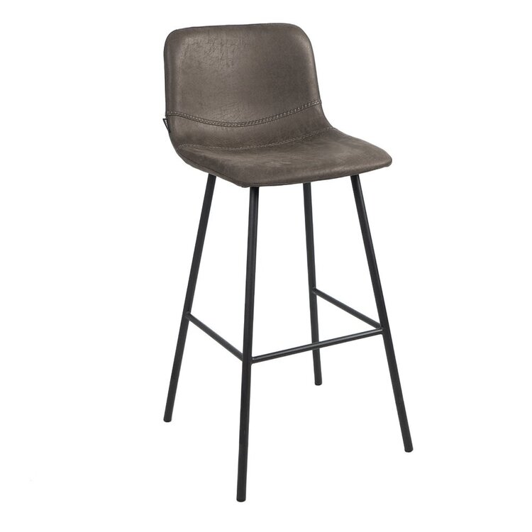 Industriële barkruk Mikky antraciet eco-leer 65-78 cm