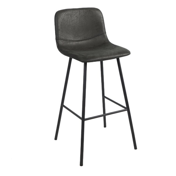 Industriële barkruk Mikky zwart/antraciet eco-leer 65-78 cm
