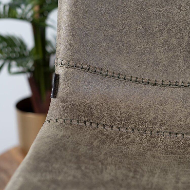 Industriële barkruk Mikky olijfgroen eco-leer 65-78 cm