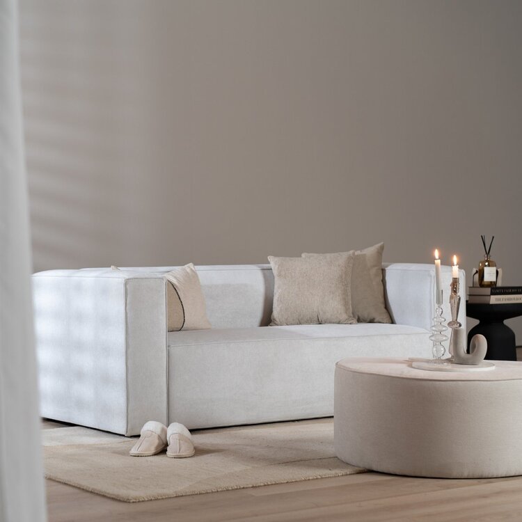 Scandinavische bank Memphis 2,5-zits off white stof gemêleerd