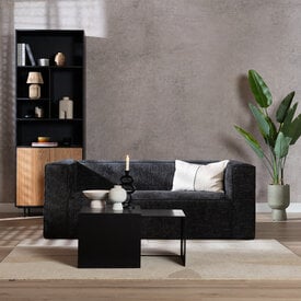 2,5-zits bank Memphis zwart stof chenille