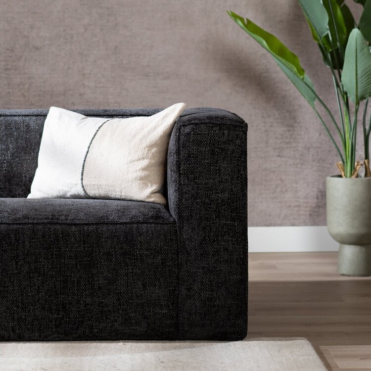 2,5-zits bank Memphis zwart stof chenille