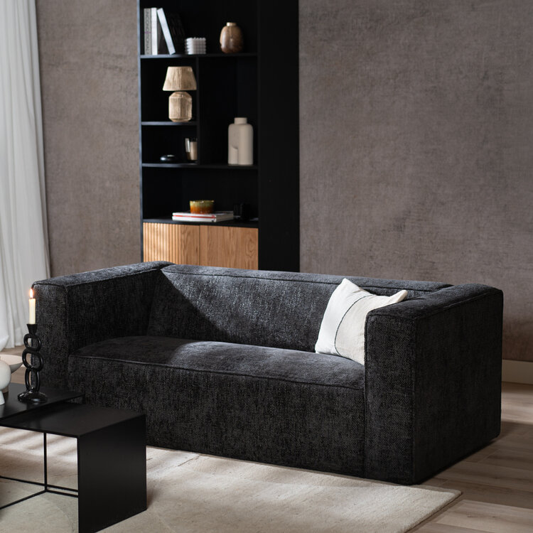 2,5-zits bank Memphis zwart stof chenille