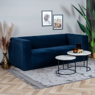 Velvet bank 2,5-zits Memphis blauw