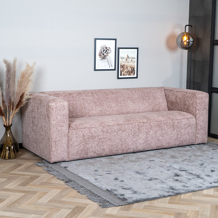3-zitsbank Memphis roze stof chenille
