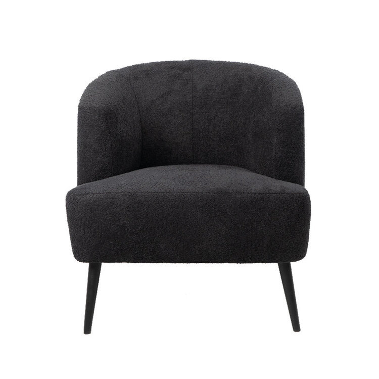 Teddy bouclé fauteuil Nora zwart